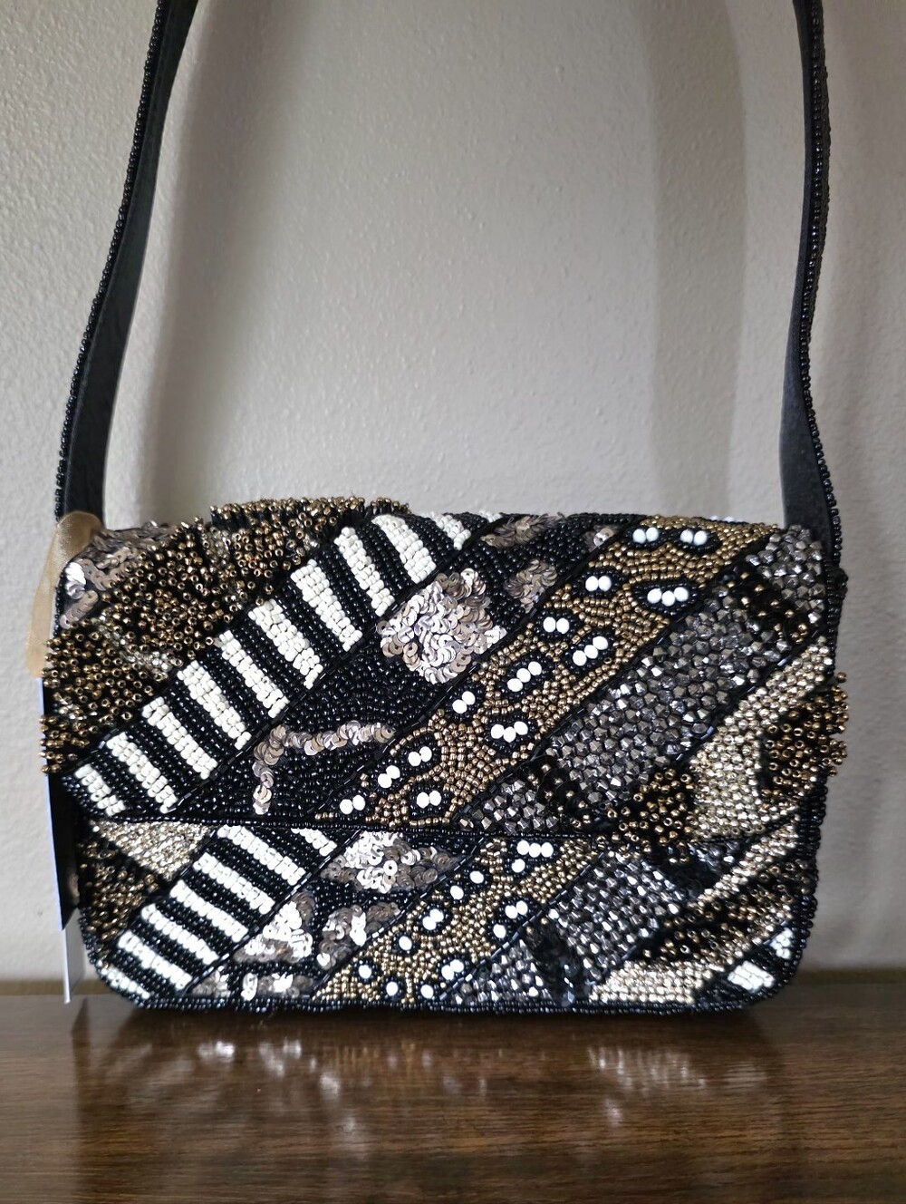 FROM INDIA TO YOU Handcrafted in India Beaded Shoulder Bag Geometric NWT
